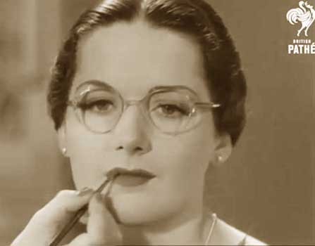 Hollywood-Eyebrows-1930s-Makeup-Tutorial--Glasses--lips