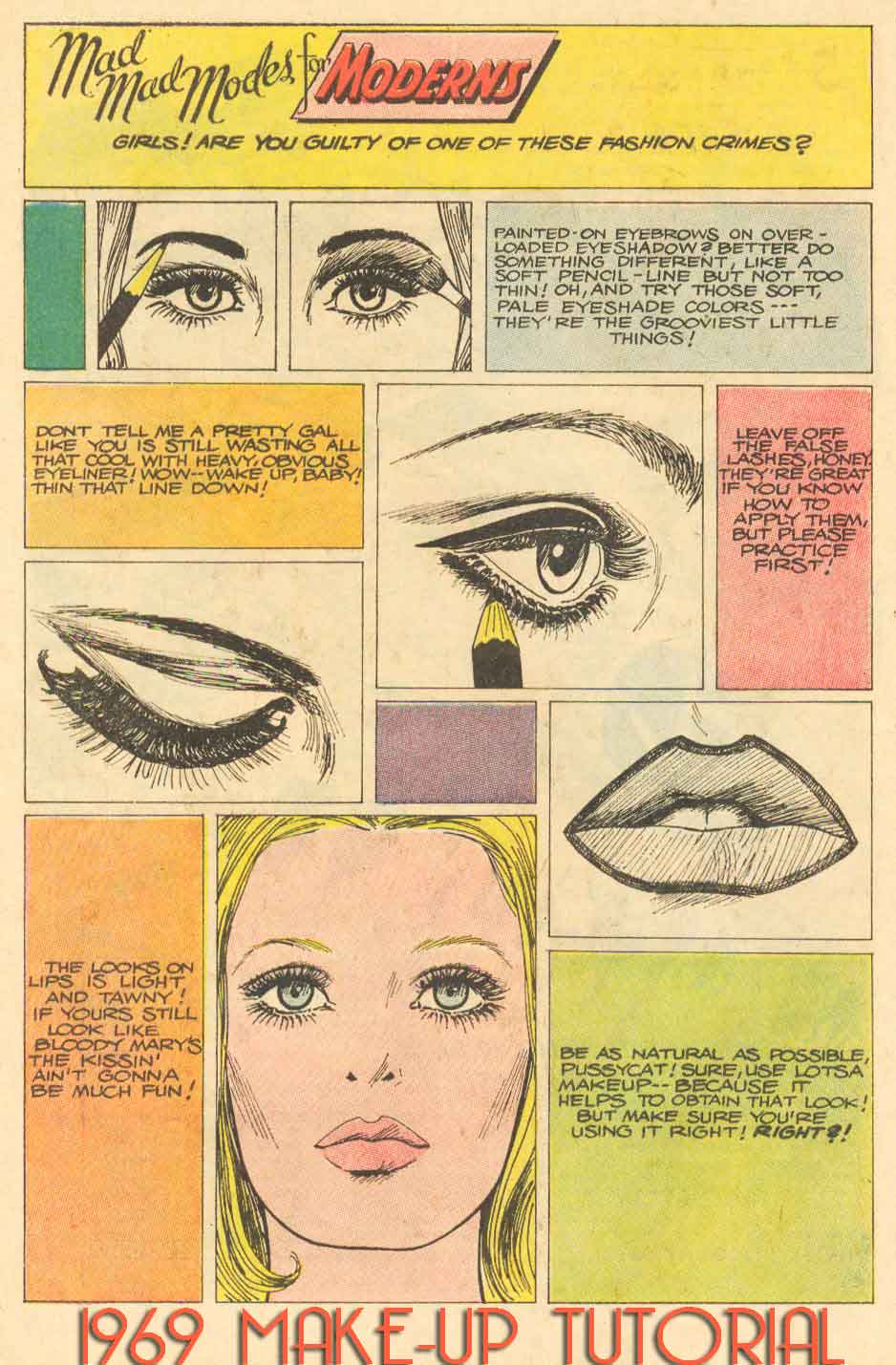 60 S Makeup Lesson For The Hippie From 1969 Vintage Makeup Guides