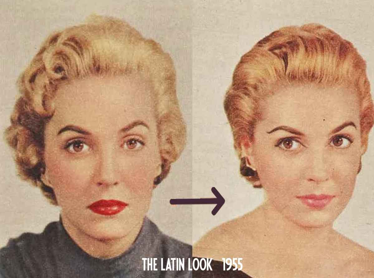 1950s Makeup - Winged Eyebrows and Cat eyes  Vintage 